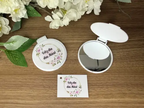 Espelho Redondo Personalizado Dia das Mães