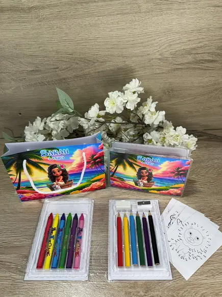 Estojo de Pintura 20 Peças + Sacolinha Personalizada Moana