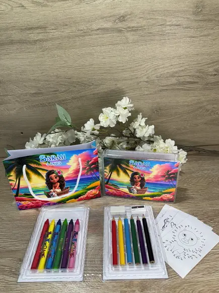 Estojo de Pintura 20 Peças + Sacolinha Personalizada Moana