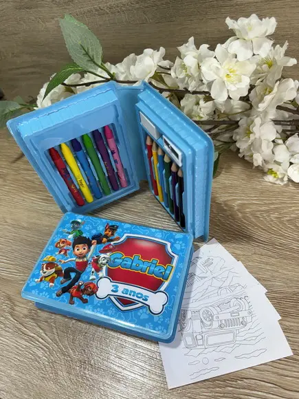 Estojo de Pintura 20 Peças Patrulha Canina