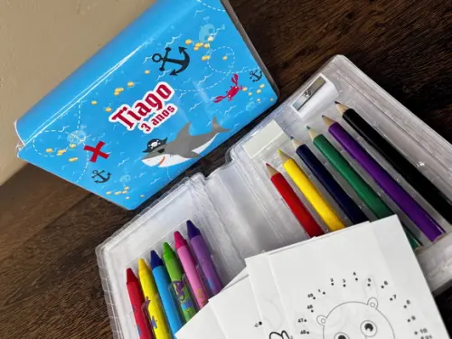 Estojo de Pintura 20 Peças Tubarão Fundo do Mar