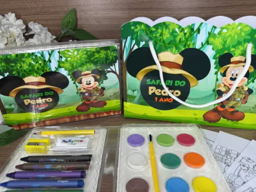 Estojo de Pintura 30 Peças + Sacola Personal. Mickey Safari