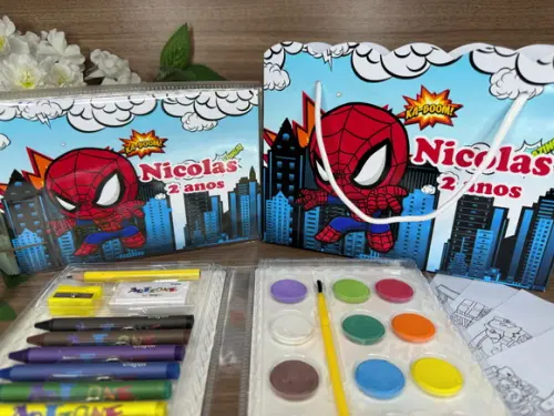 Estojo de Pintura 30 Peças + Sacola Personaliz. Home Aranha