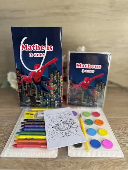 Estojo de Pintura 30 Peças + Sacola Personaliz. Homem Aranha
