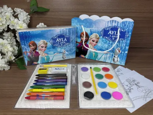 Estojo de Pintura 30 Peças + Sacola Personalizada Frozen