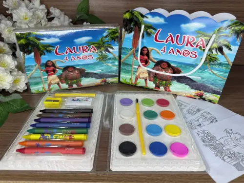 Estojo de Pintura 30 Peças + Sacola Personalizada Moana