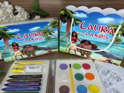 Estojo de Pintura 30 Peças + Sacola Personalizada Moana