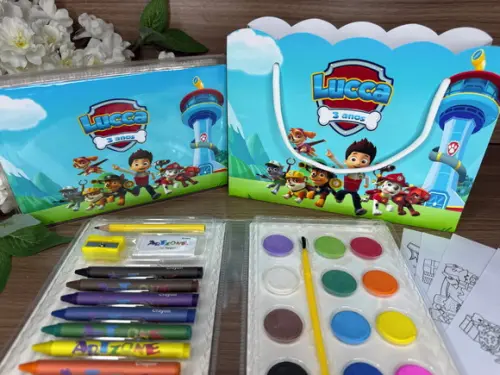 Estojo de Pintura 30 Peças + Sacola Personalizada Patrulha