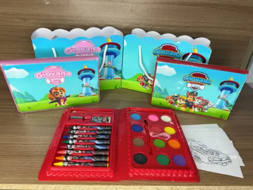 Estojo de Pintura 30 Peças + Sacola Personalizada Patrulha