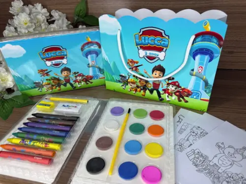 Estojo de Pintura 30 Peças + Sacola Personalizada Patrulha