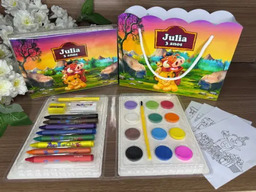 Estojo de Pintura 30 Peças + Sacola Personalizada Rei Leão