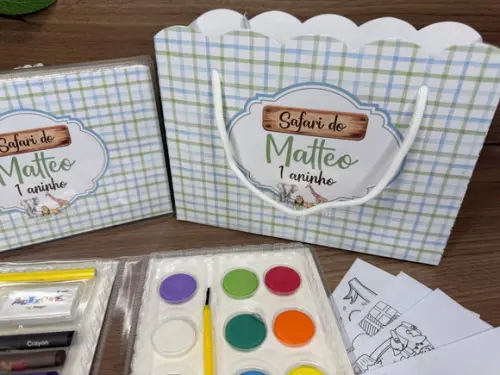 Estojo de Pintura 30 Peças + Sacola Personalizada Safari