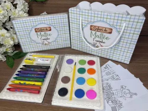 Estojo de Pintura 30 Peças + Sacola Personalizada Safari
