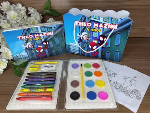 Estojo de Pintura 30 Peças + Sacola Personalizada Spidey