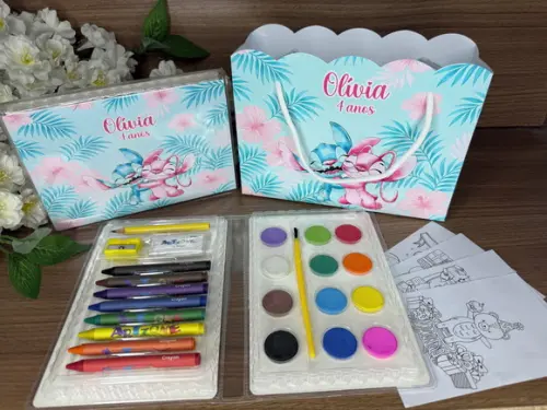 Estojo de Pintura 30 Peças + Sacola Personalizada Stitch