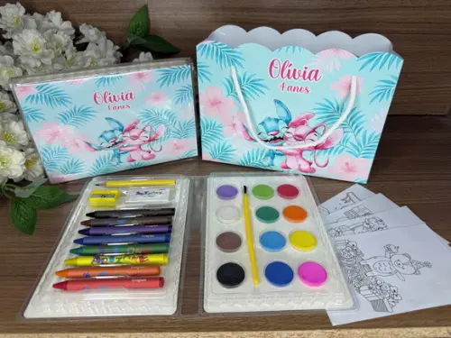 Estojo de Pintura 30 Peças + Sacola Personalizada Stitch