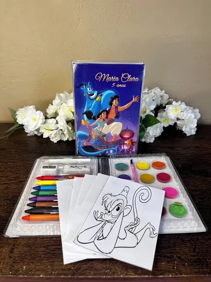 Estojo de Pintura 30 Peças Aladin e Jasmine