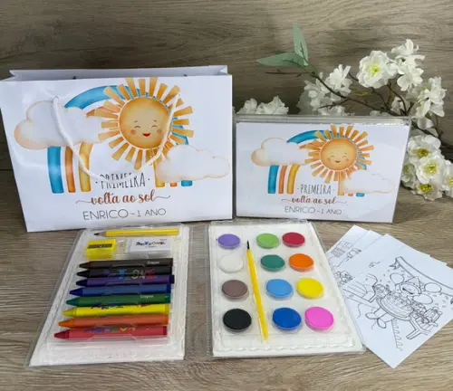 Estojo de Pintura 30 Peças + Sacola Primeira Volta ao Sol