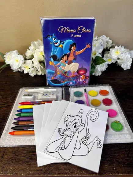 Estojo de Pintura 30 Peças Aladin e Jasmine