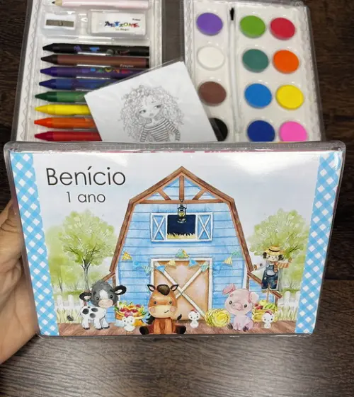 Estojo de Pintura 30 Peças Fazendinha