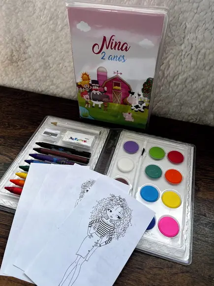 Estojo de Pintura 30 Peças Fazendinha
