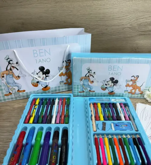 Estojo de Pintura Personalizado 50 Peças com Sacola G