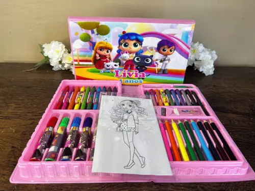 Estojo de Pintura Personalizado Luxo 48 Peças Vera e o Reino