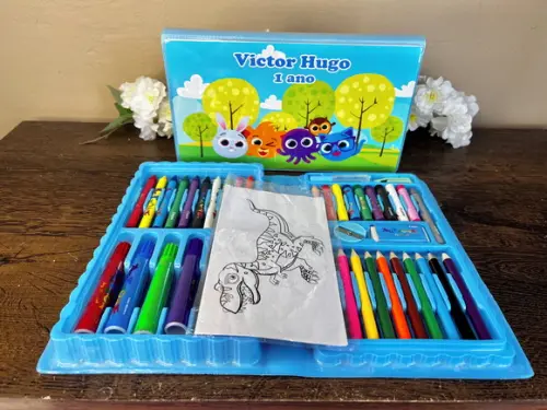 Estojo de Pintura Personalizado Luxo 50 Peças Bolofofos