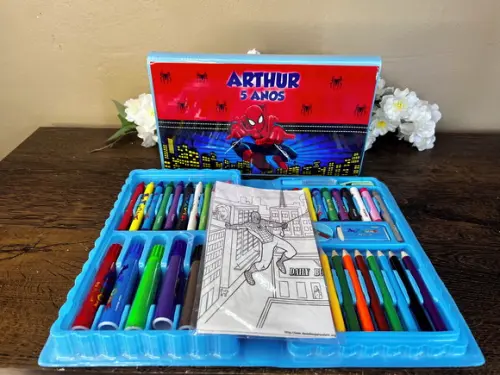 Estojo de Pintura Personalizado Luxo 50 Peças Homem Aranha