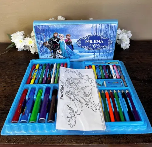 Estojo de Pintura Personalizado Luxo 50 Peças Frozen