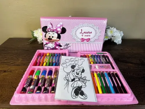 Estojo de Pintura Personalizado Luxo 50 Peças Minnie