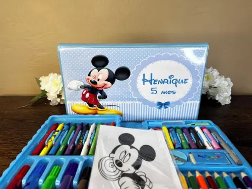 Estojo de Pintura Personalizado Luxo 50 Peças Mickey*