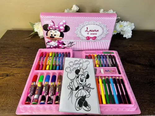 Estojo de Pintura Personalizado Luxo 50 Peças Minnie