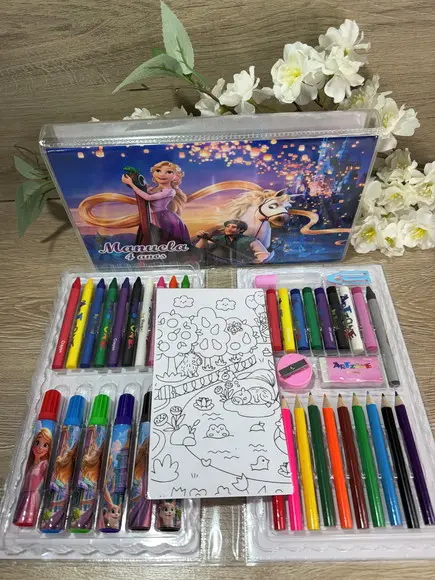 Estojo de Pintura Personalizado Luxo 50 Peças Rapunzel