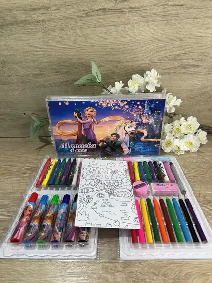 Estojo de Pintura Personalizado Luxo 50 Peças Rapunzel