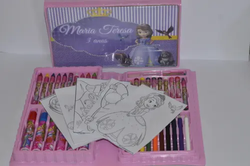 Estojo de Pintura Personalizado Luxo 50 Peças Princesa Sofi