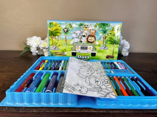 Estojo de Pintura Personalizado Luxo 50 Peças Safari