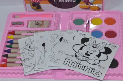 Estojo Pintura 30 Peças Minnie e Mickey