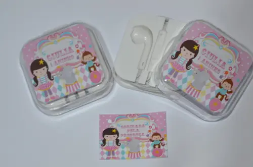 Fone de ouvido Personalizado Circo Rosa