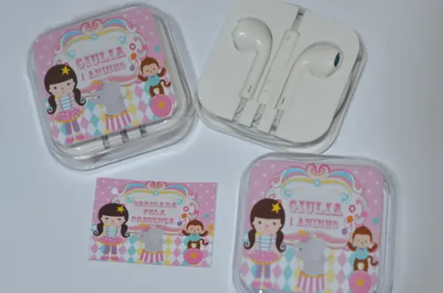 Fone de ouvido Personalizado Circo Rosa