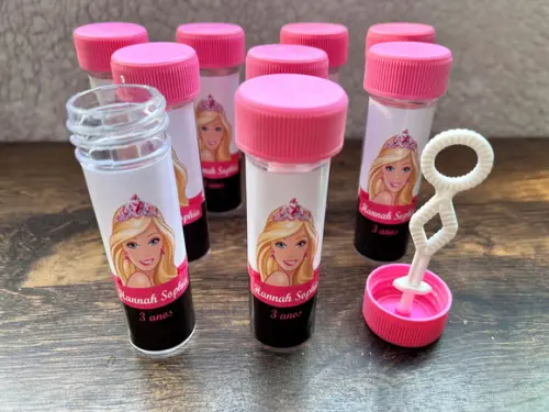 Frasco para Bolinha de Sabão Personalizado Barbie Promoção
