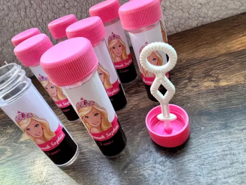 Frasco para Bolinha de Sabão Personalizado Barbie Promoção