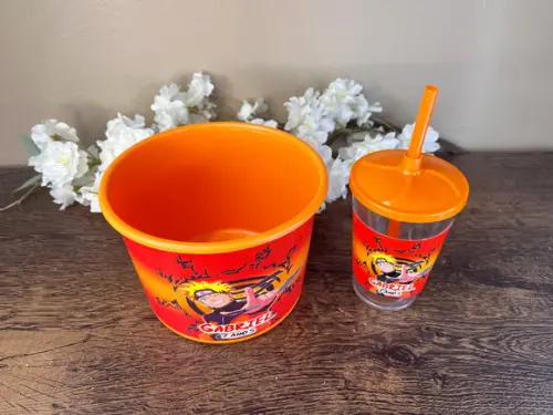 Kit Balde de Pipoca com Copo Canudo Personalizado Naruto