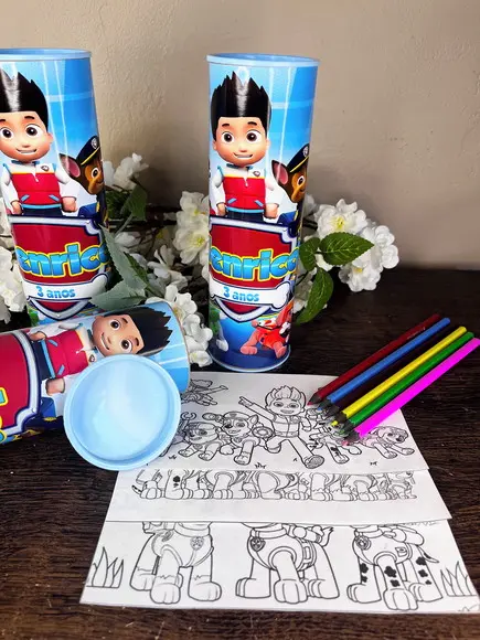 Kit Colorir no Tubo Personalizado Patrulha Canina