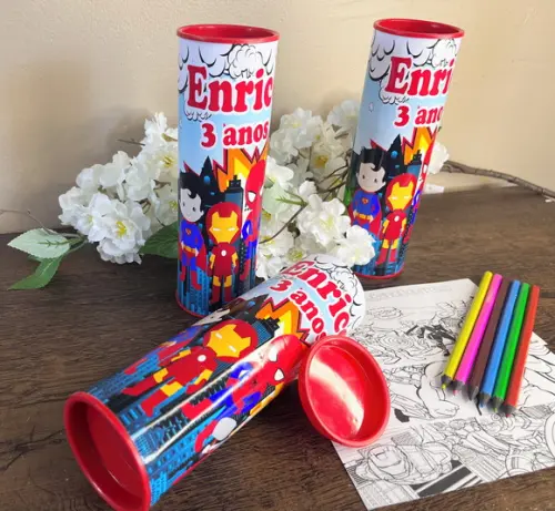 Kit Colorir no Tubo Personalizado Vingadores