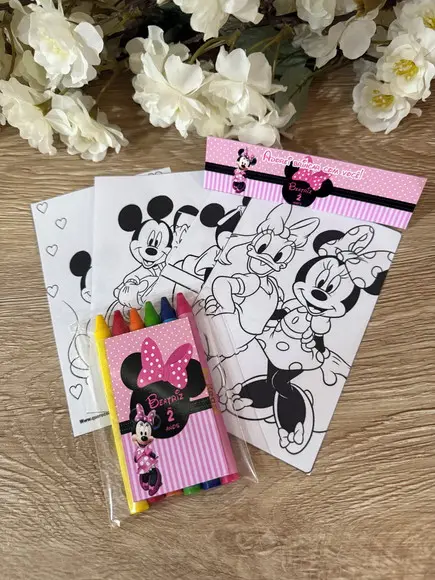 Kit de Colorir com Giz de Cera Personalizado Minnie