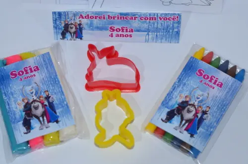 Kit Massinha, Giz de Cera , Desenhos e Moldes Frozen