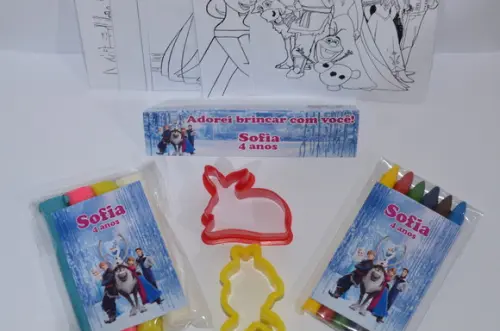 Kit Massinha, Giz de Cera , Desenhos e Moldes Frozen