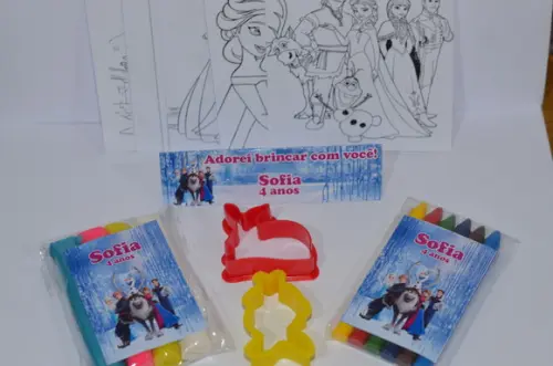 Kit Massinha, Giz de Cera , Desenhos e Moldes Frozen