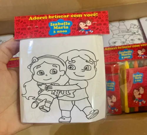 Kit Massinha Giz de Cera e Bolinha de Sabão Jp e Maria Clara